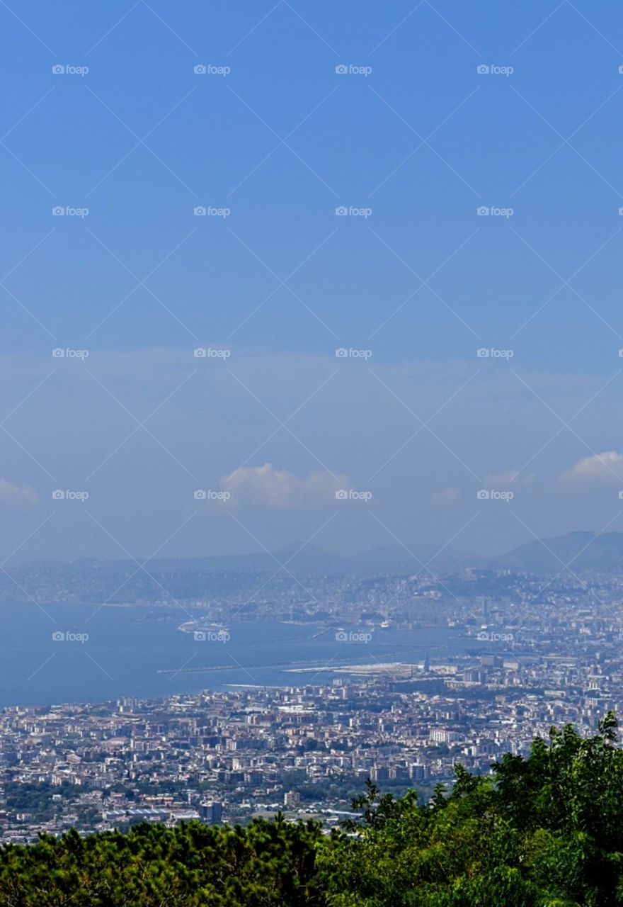 beautiful city in Italy seen from above