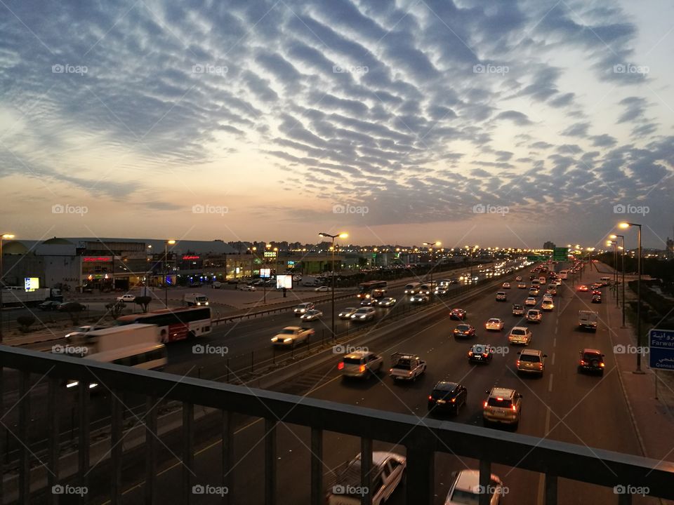 very busy road