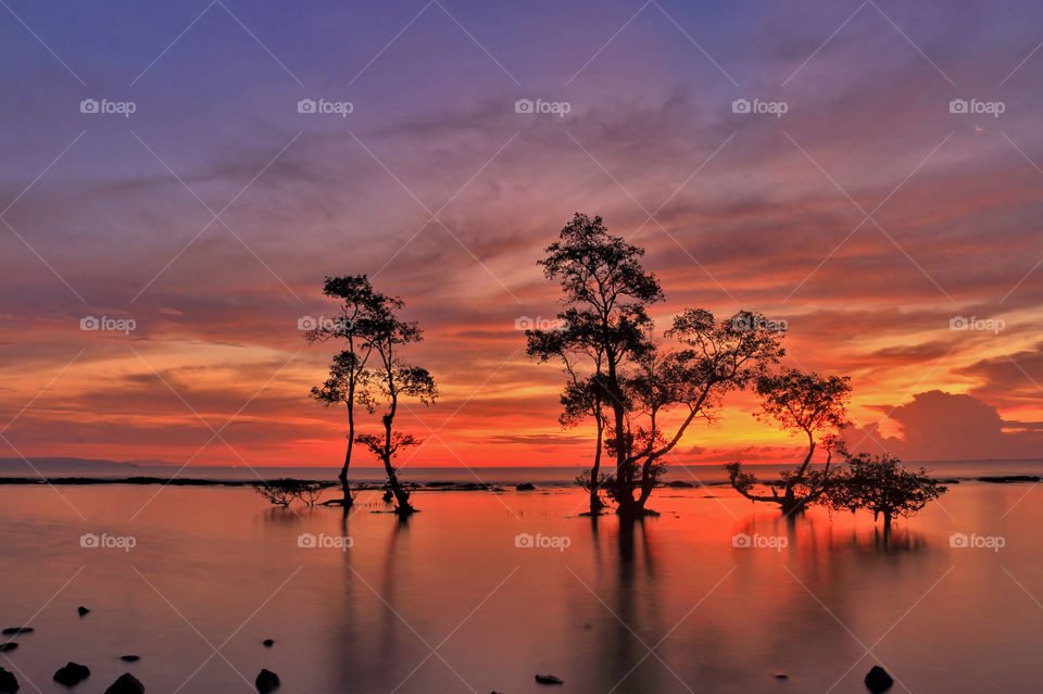 Sunset at Carita Beach, Anyer, Indoneasia.