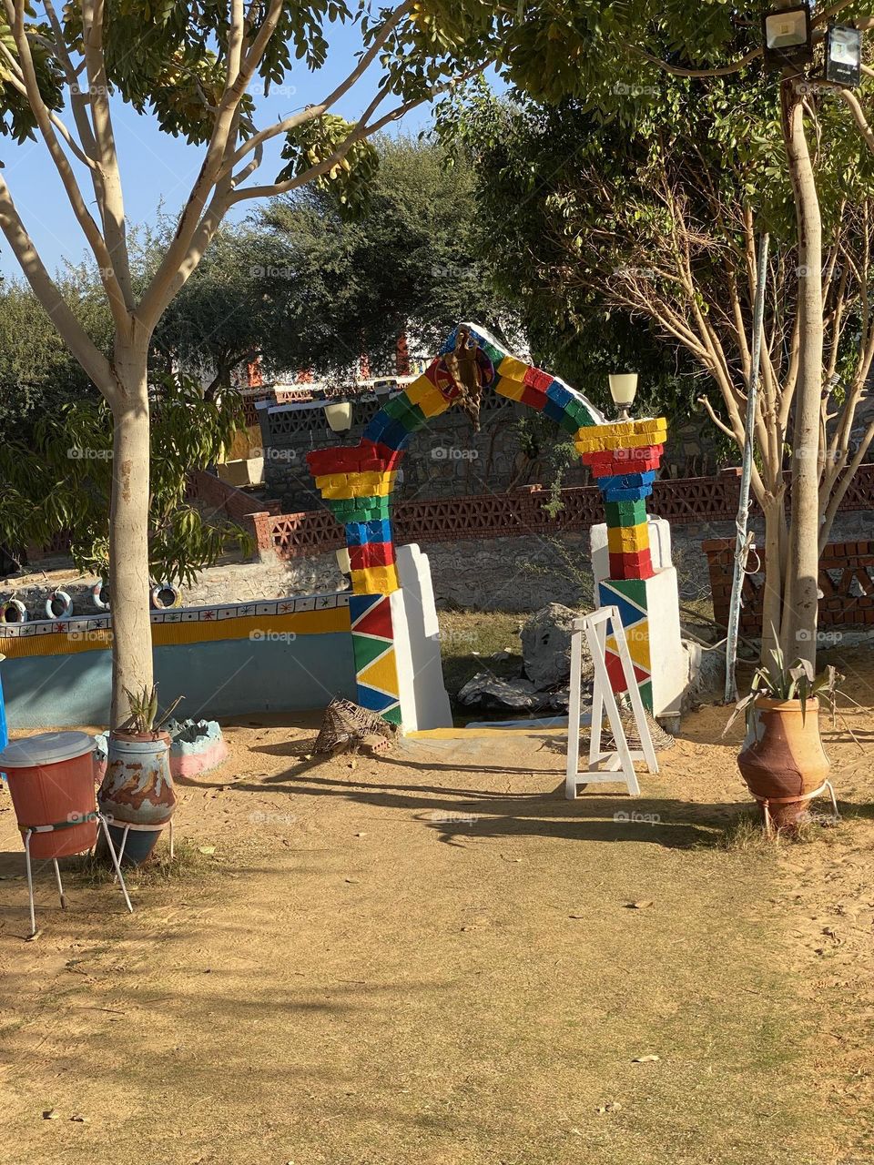 Decorated entrance at Nubian street in Aswan, Egypt 