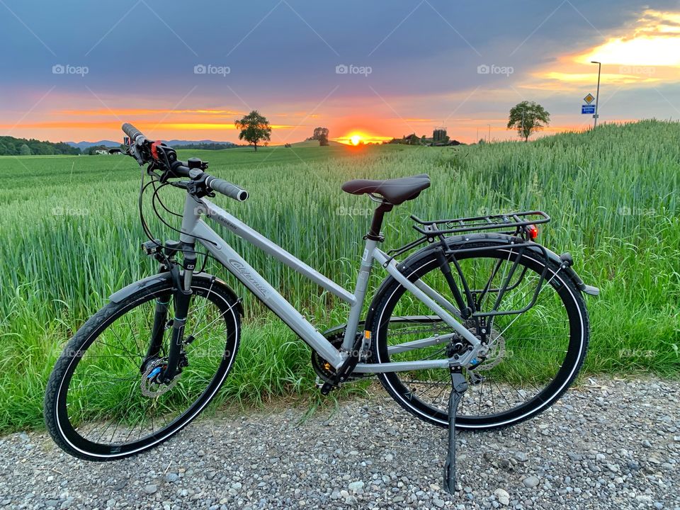 Cycle at sunset 