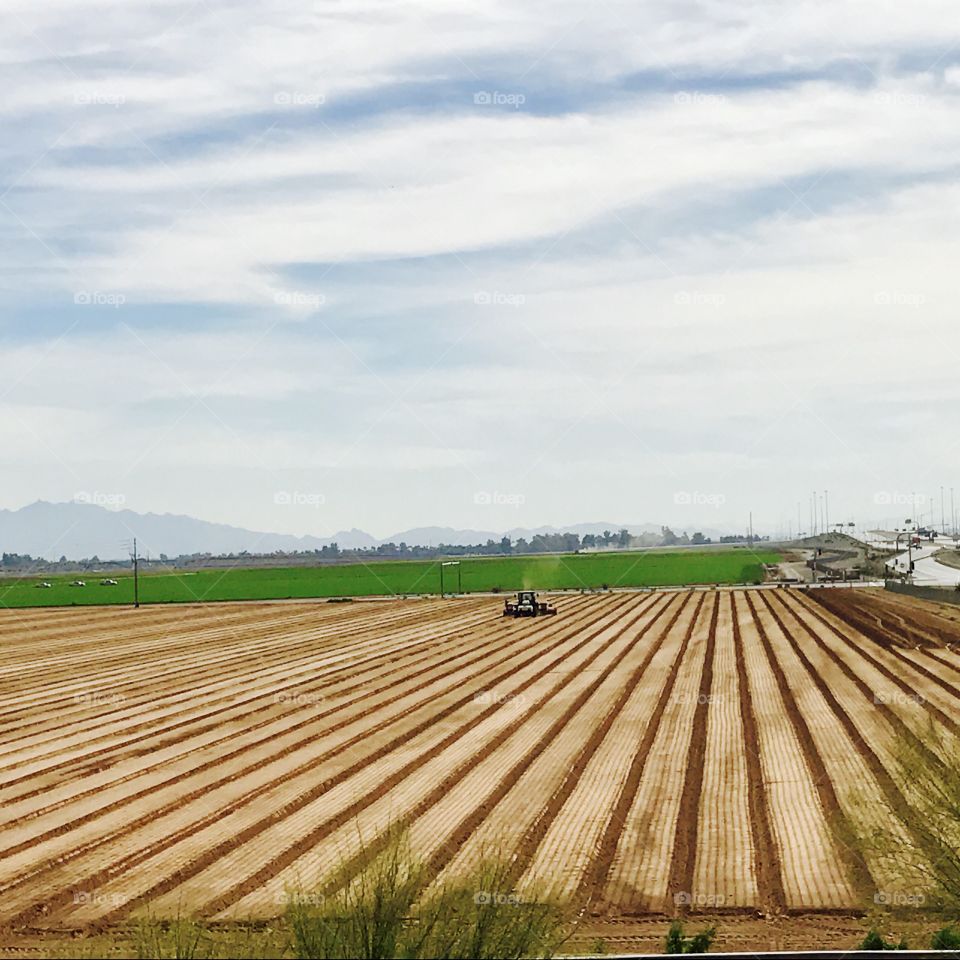 Clouds Over Plowed Field