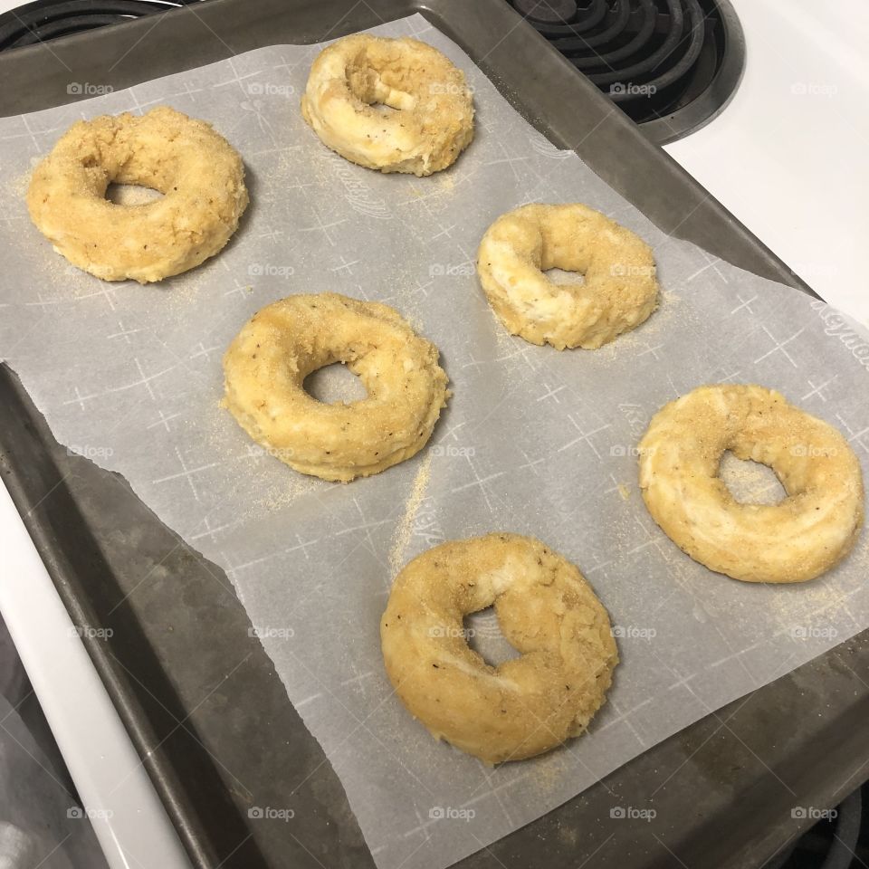 Meal prepping homemade bagels