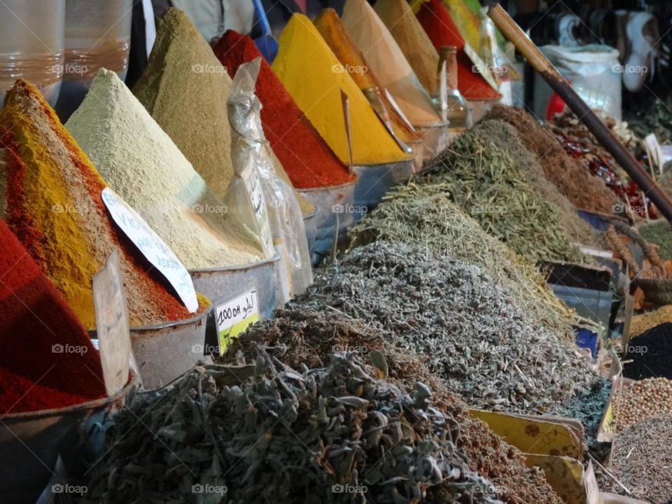 Spices shop in sunday market place