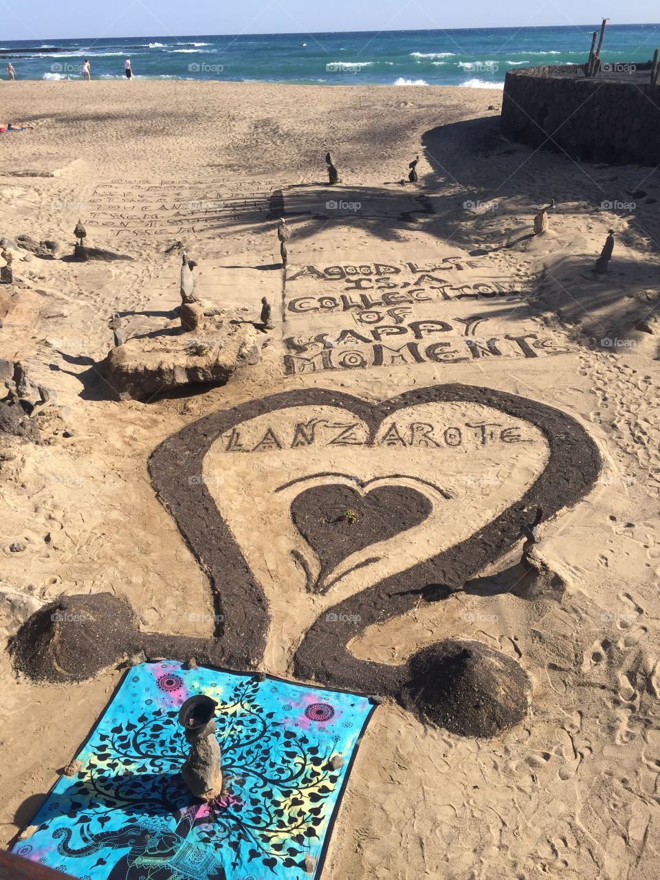 Escritura de la playa en Costa Teguise Islas Canarias 🇮🇨 
