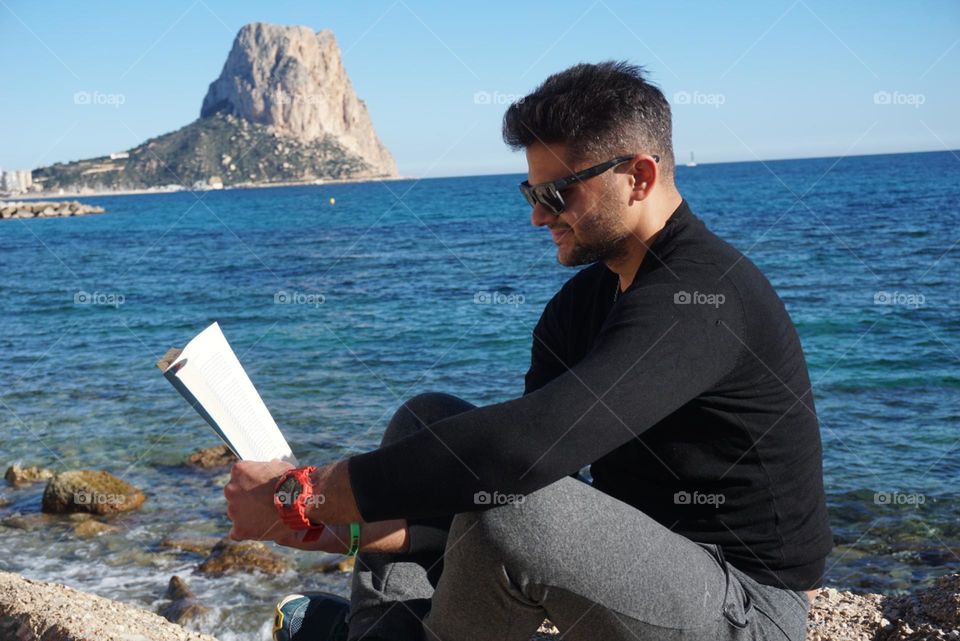 Relax#book#reading#panorama#sea#rock#sky