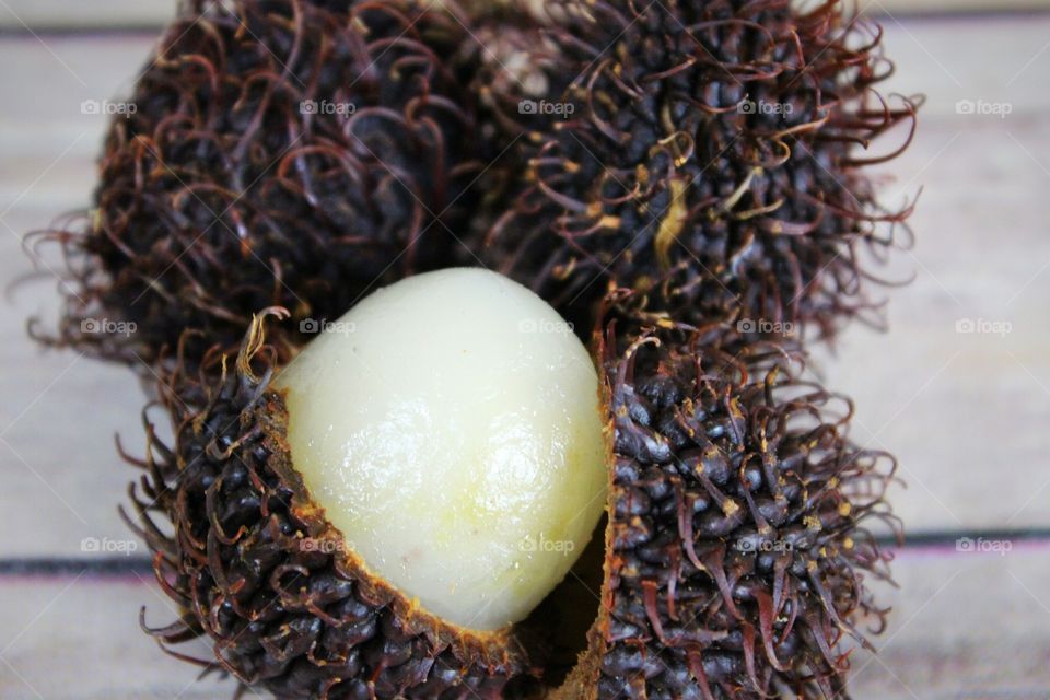 Close-up of rambutan fruits