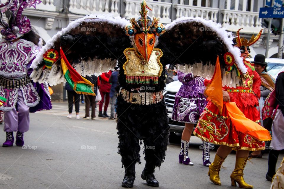 Man in a costume of a condor