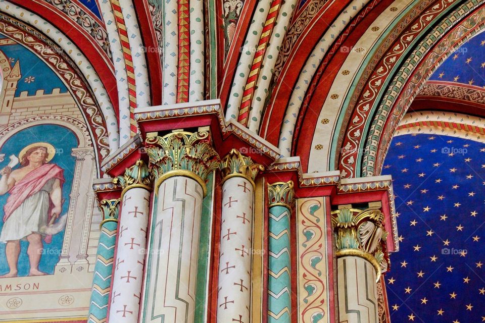 detail of the ceiling of the cathedral country