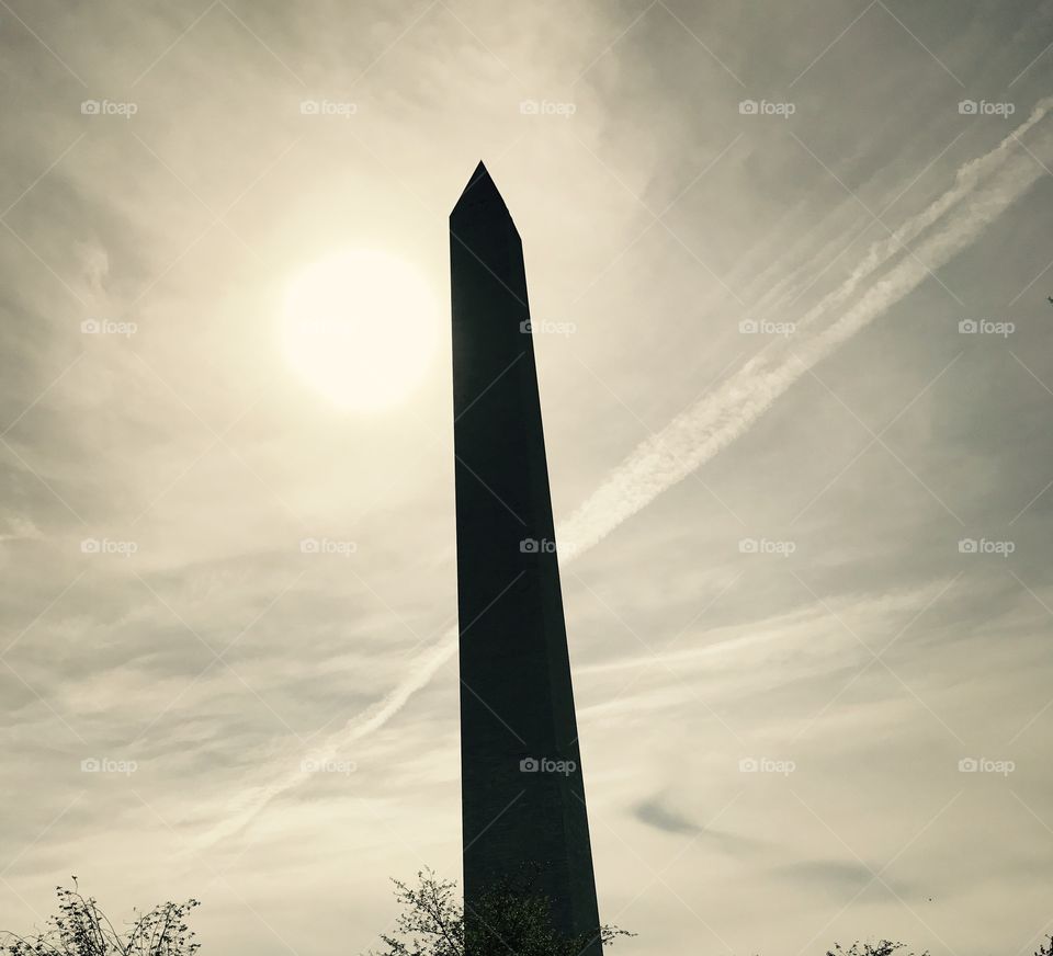 Washington Monument at sunset 