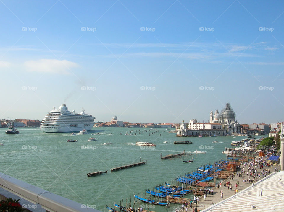 italy boats church tourists by jeanello