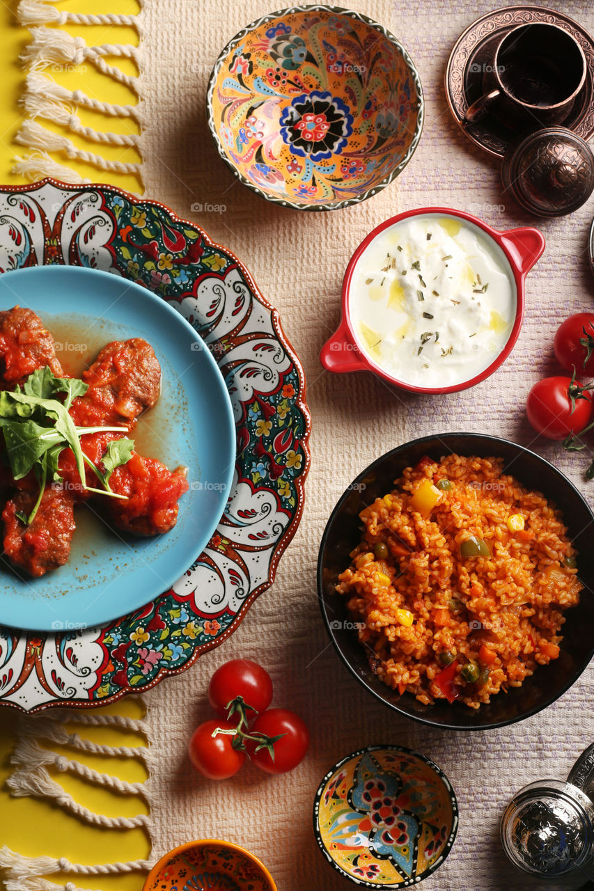 Preparations for a scrumptious Mediterranean meal