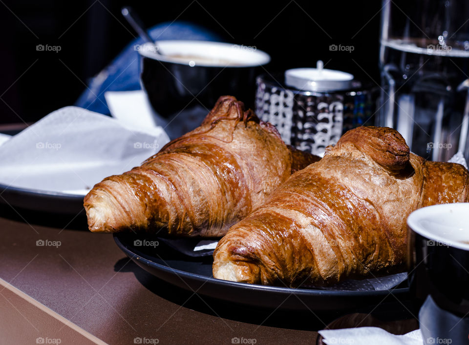 Croissant on plate