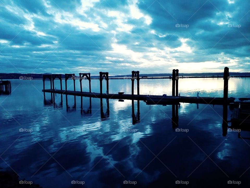 blue sky reflections