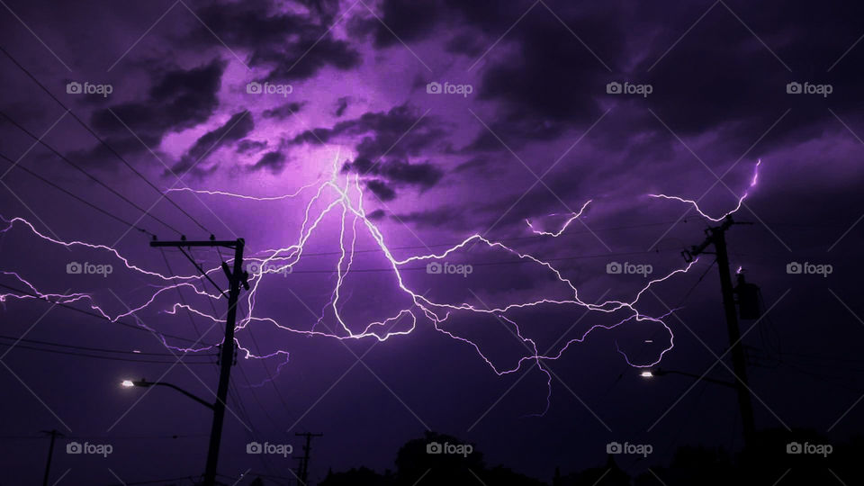 Natural beauty lightning strike bolts electricity dangerous beautiful mother nature storm clouds weather purple