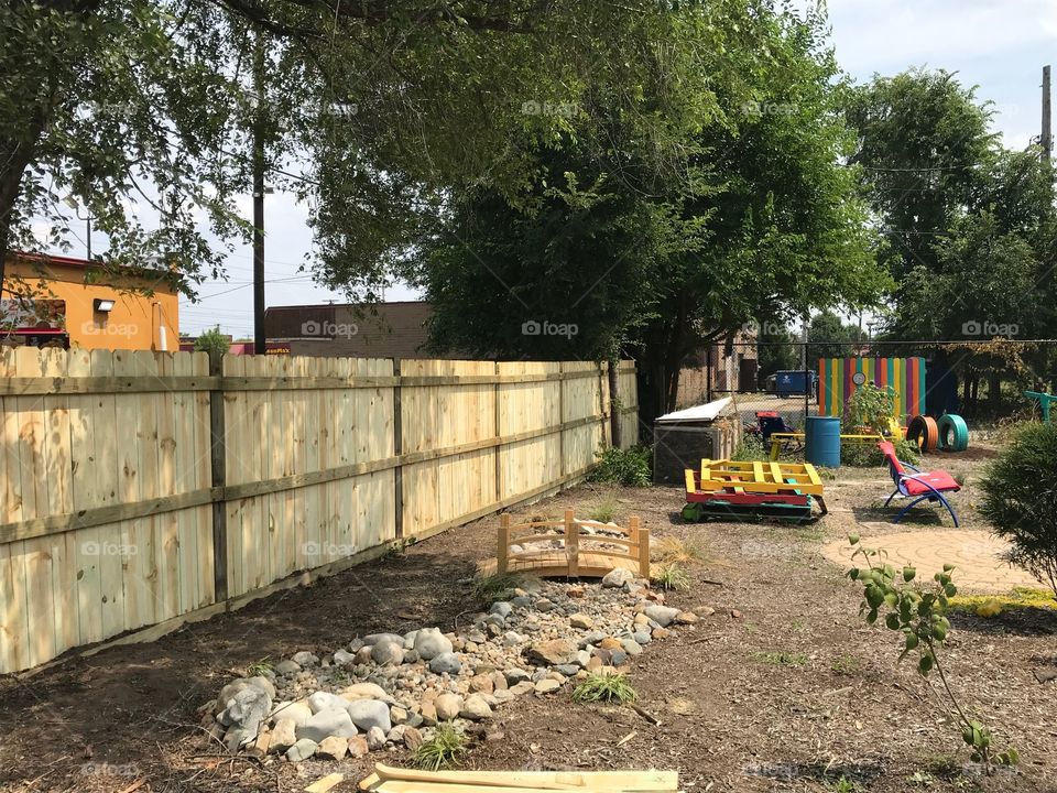 We put up a new fence for the kids at the boys and girls club. 
