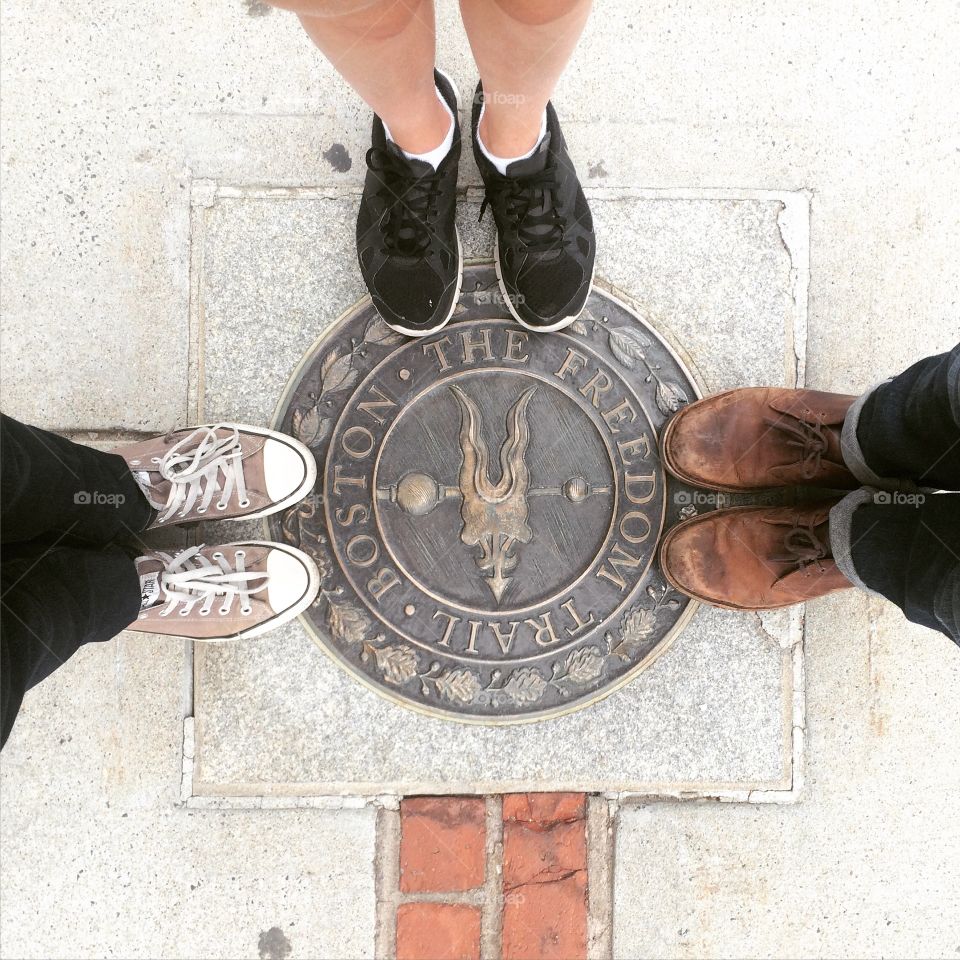 “From where I stand...” at the beginning of the Freedom Trail in Boston. 