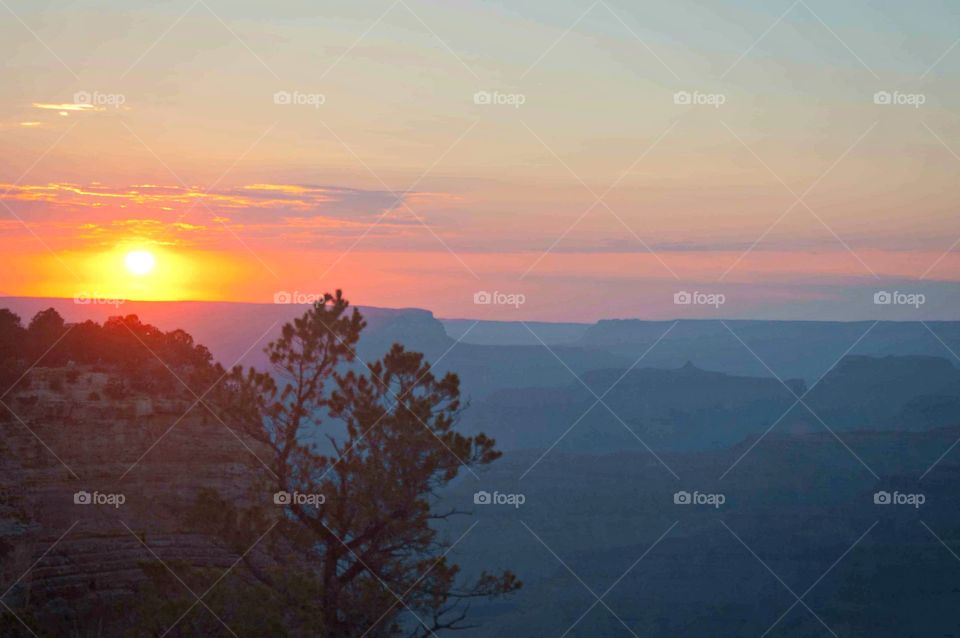 Sunset over grand canyon