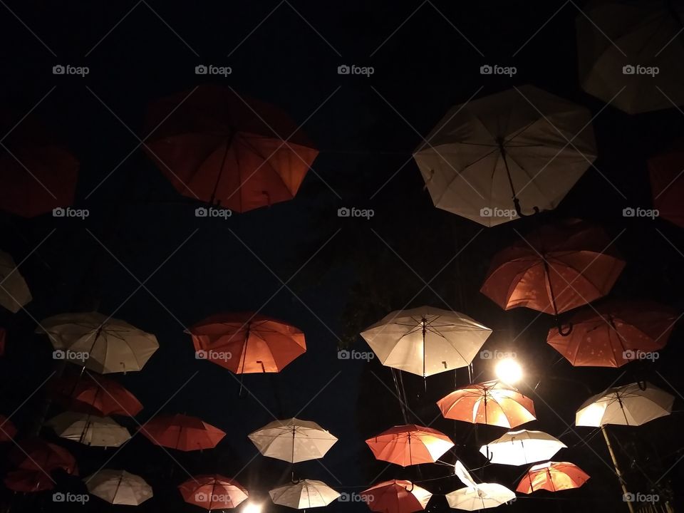 Rainy day night sky.

look for the broken umbrella.

It's stunning to see this pattern and the colors match.