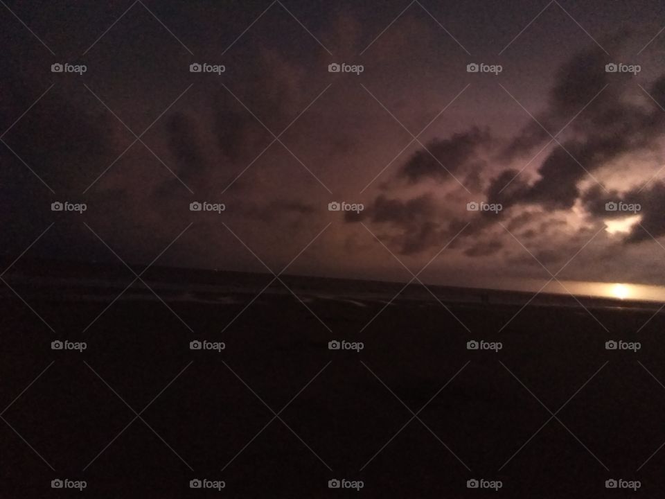 The almost night, yet colorful eye-catching South Carolina beach sky.