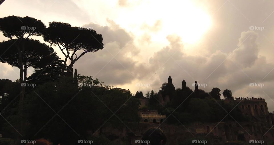 Sunset on forum Rome