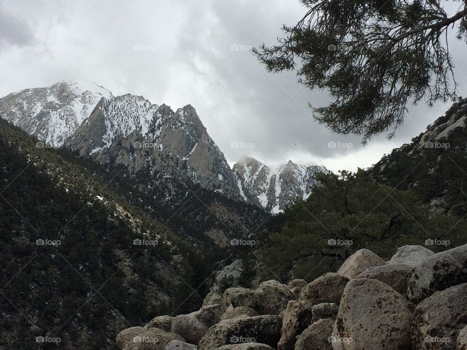Sierra Nevada peaks and Mt. Whitney in California 