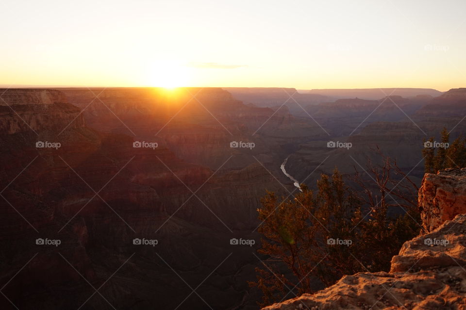 grand canyon sunset and colorado river