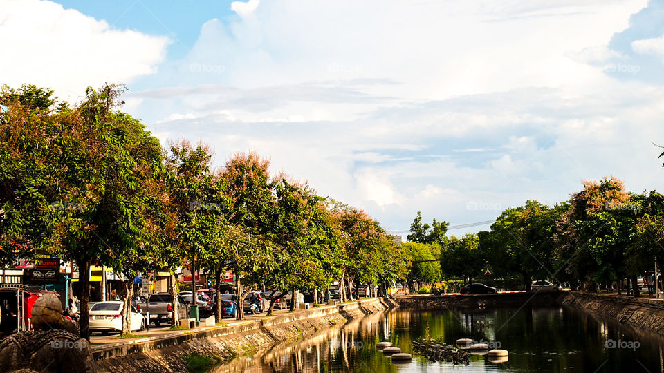 The water pond near Thapae gate Chiang Mai