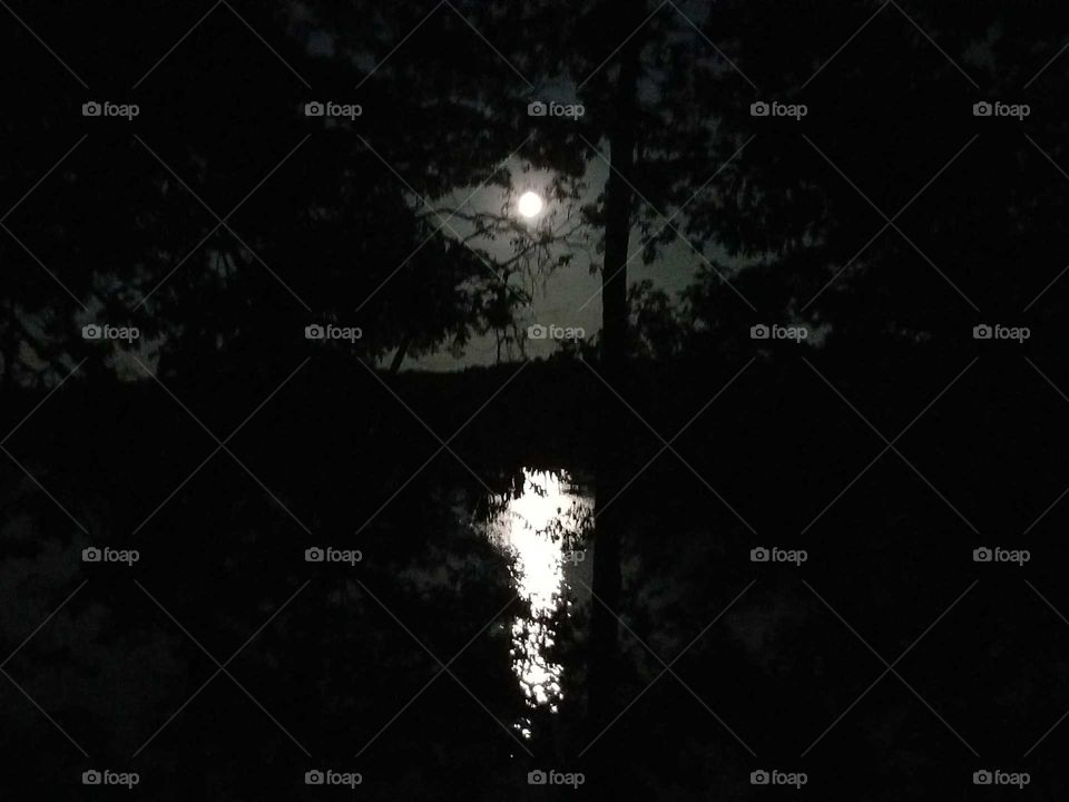 moon rise over lake