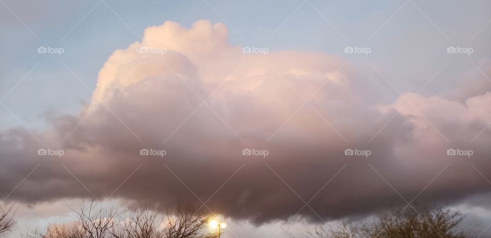 light behind the cloud