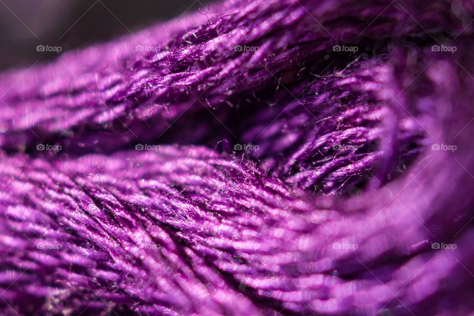 Close up of purple thread