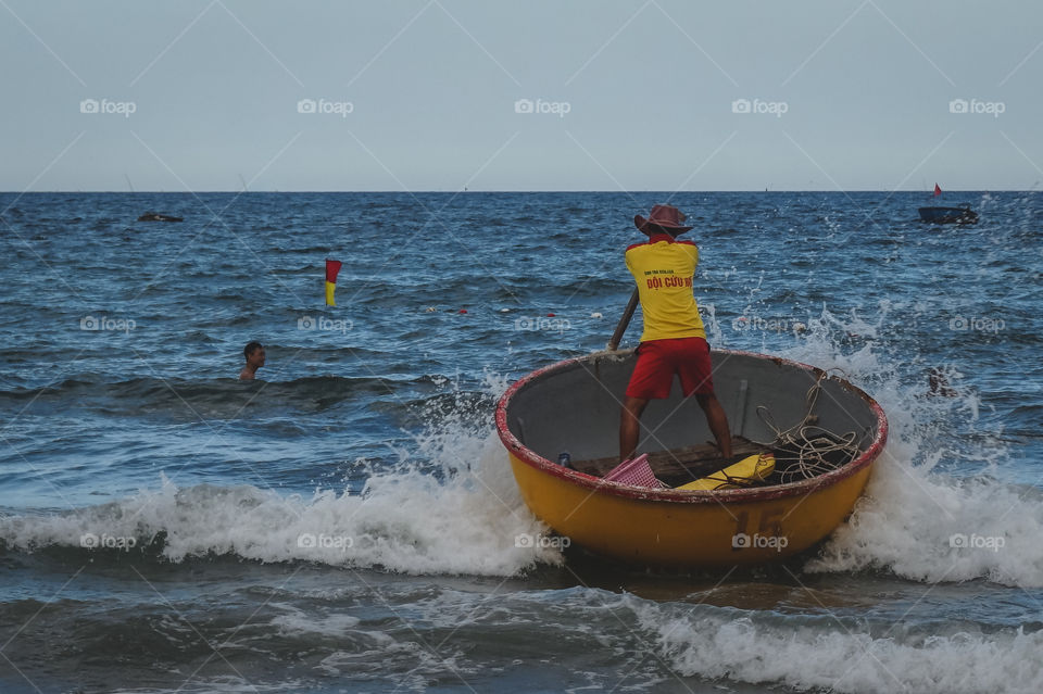 Lifeguard duty in Da Nang, Vietnam 