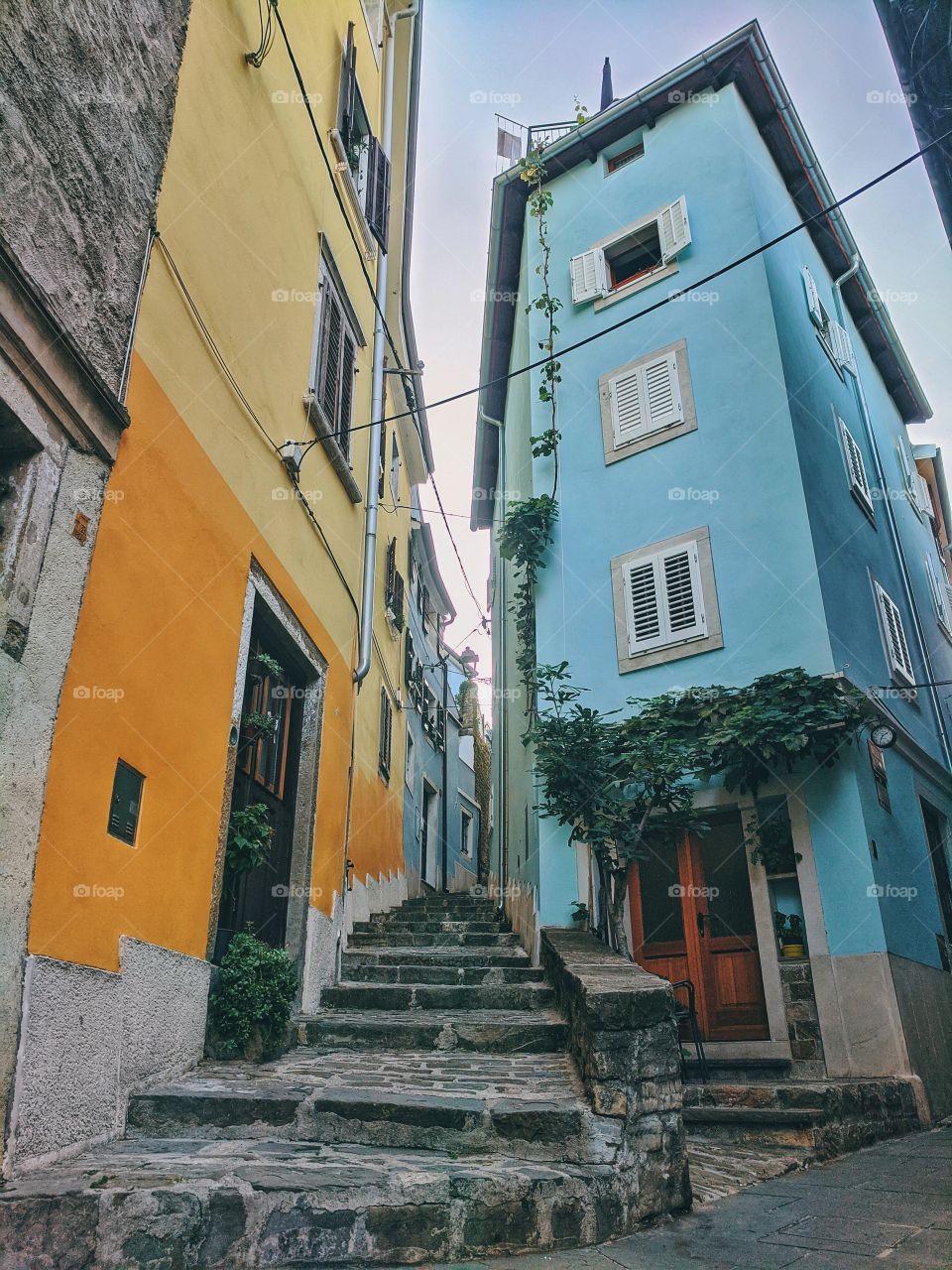 Architecture of old streets of Piran, Slovenia