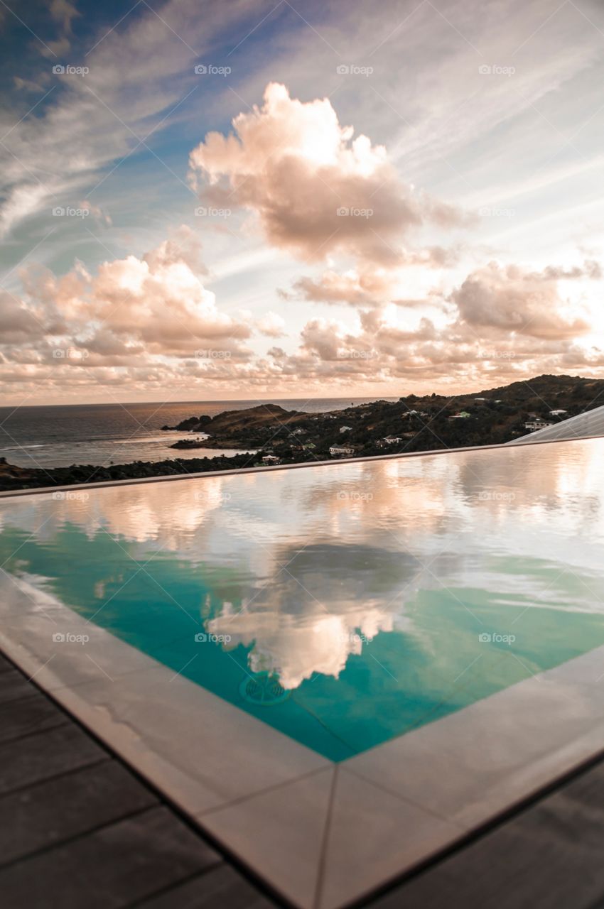 Reflections on the villas pool