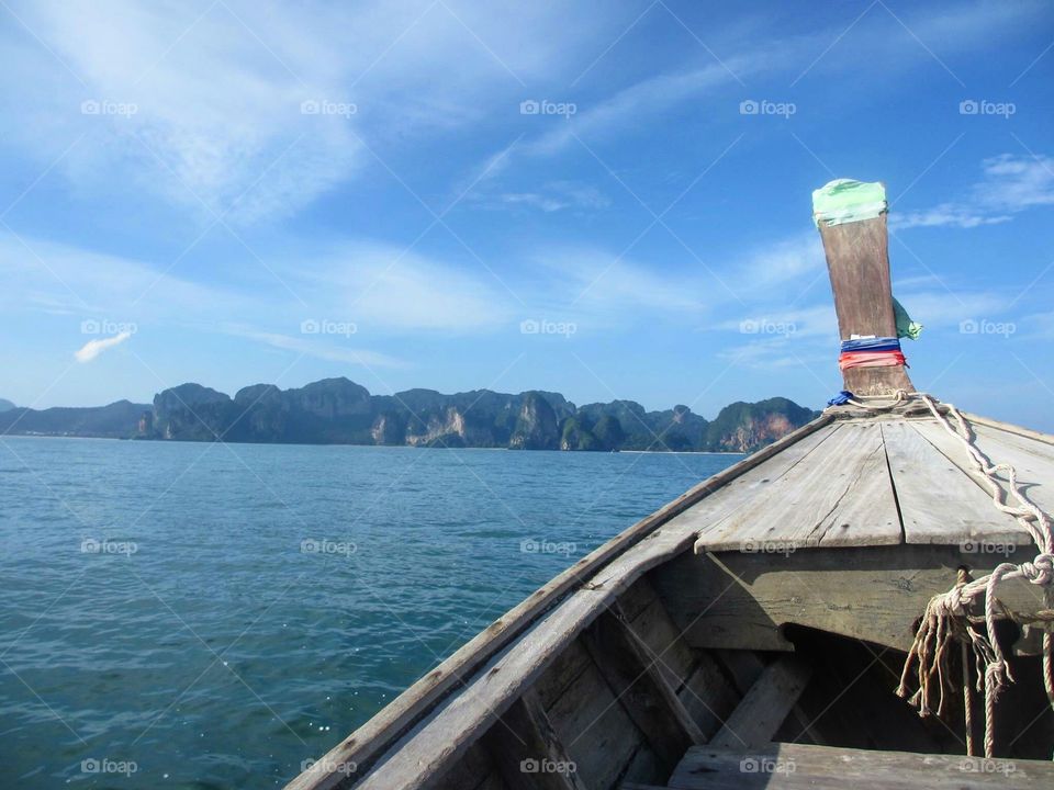 A long tail boat ride. The view from our long tail boat in Krabi, Thailand 