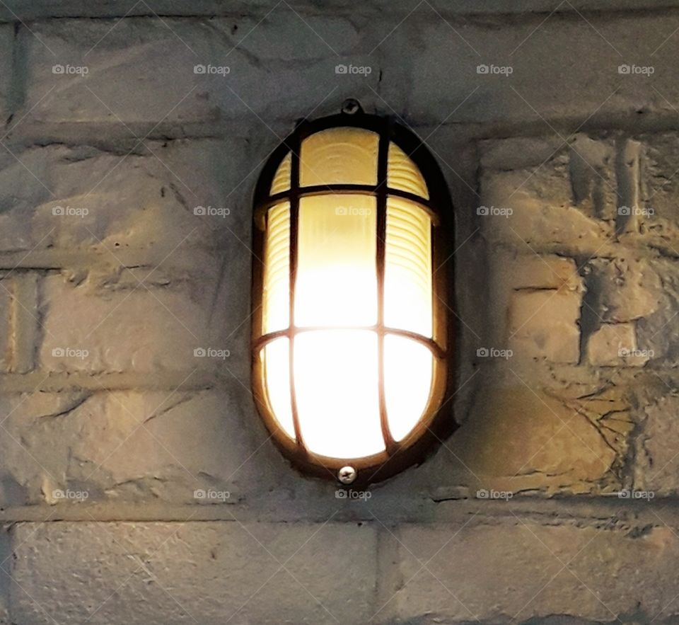 Wall lamp in the street