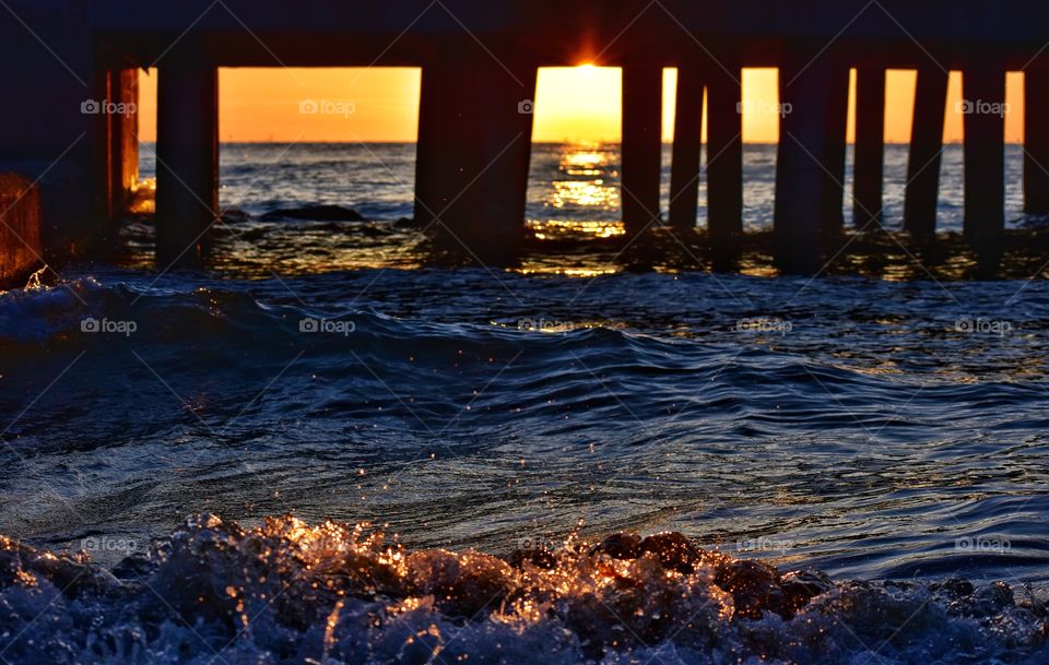 sunrise light at the baltic sea in gdynia