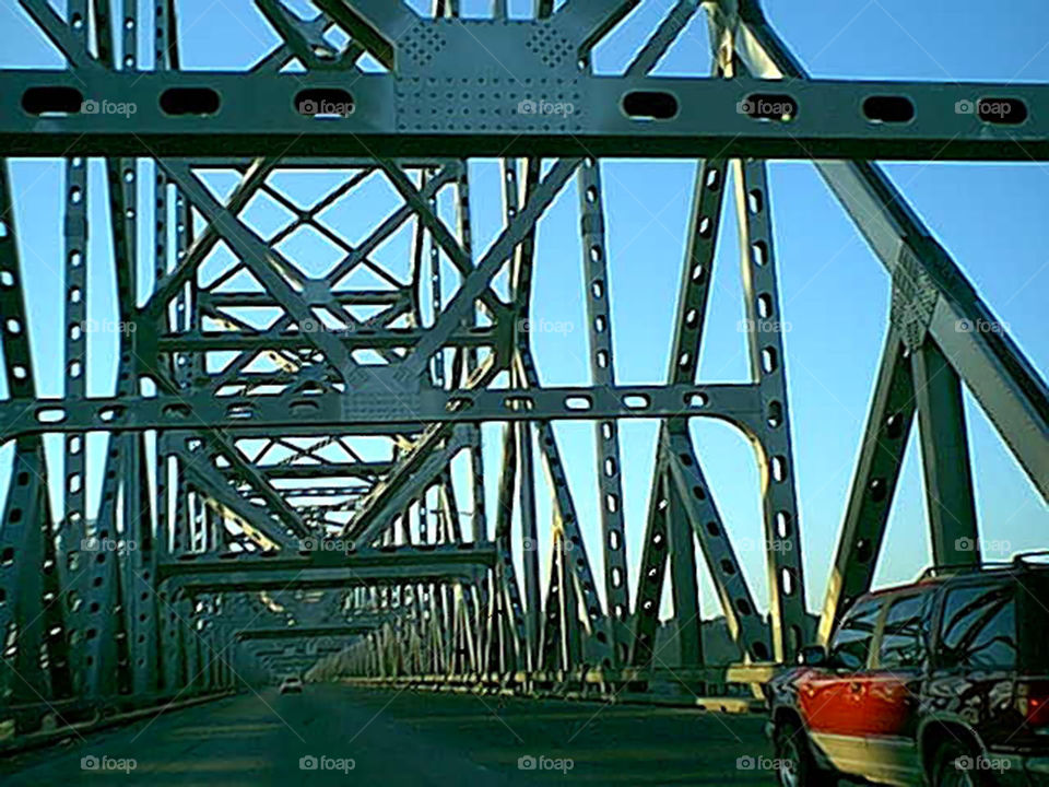 Bay Bridge while in motion, CA