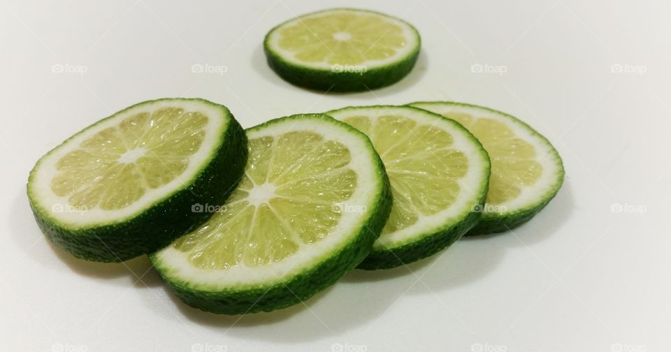 Close-up of lime slices