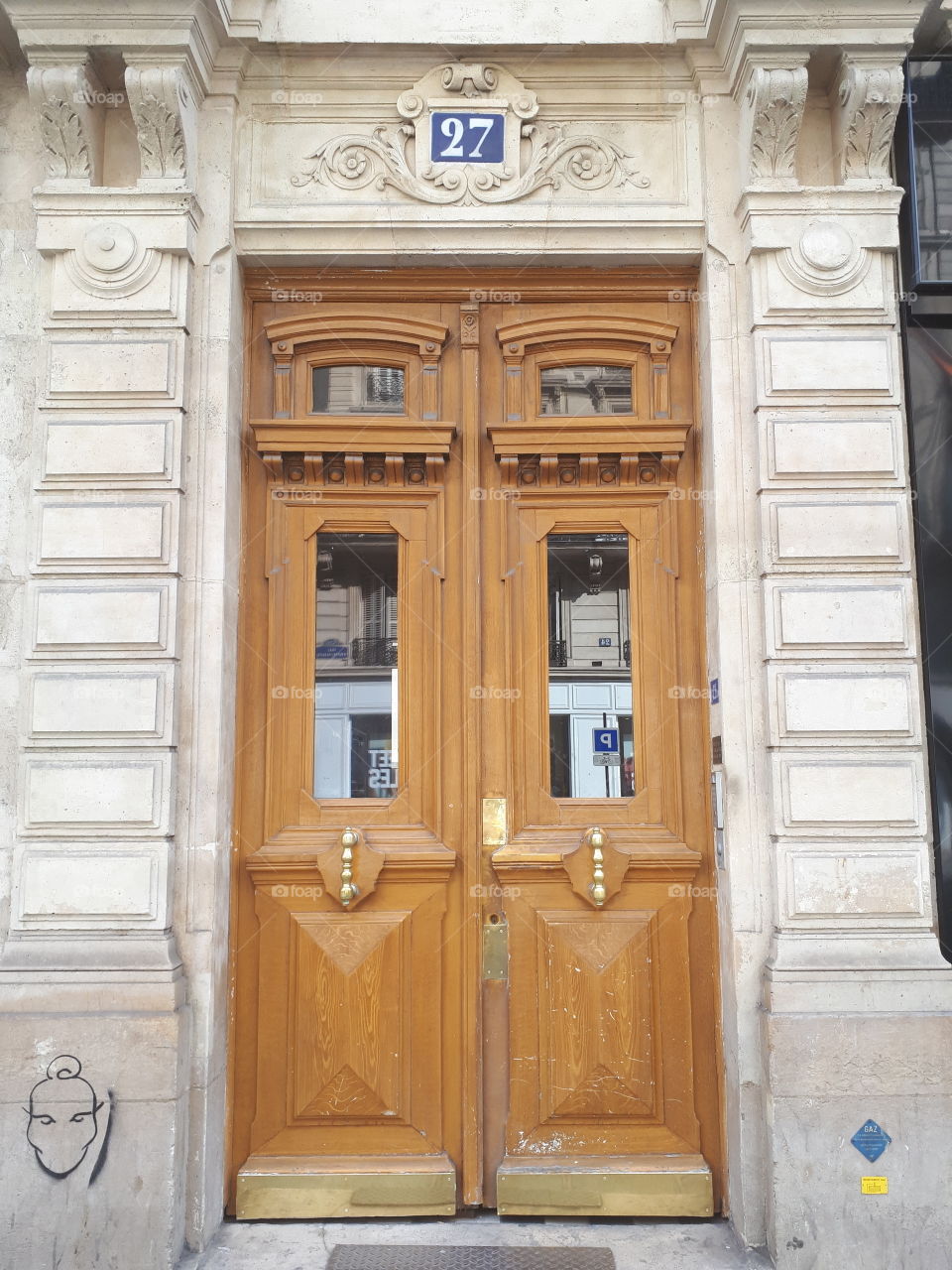 Wooden brown old entrance door