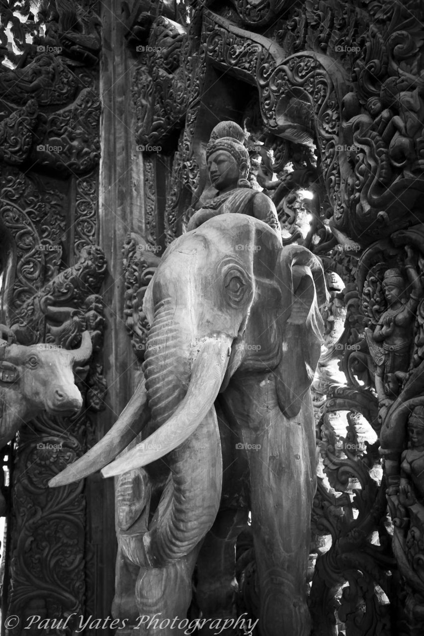 Elephant carving