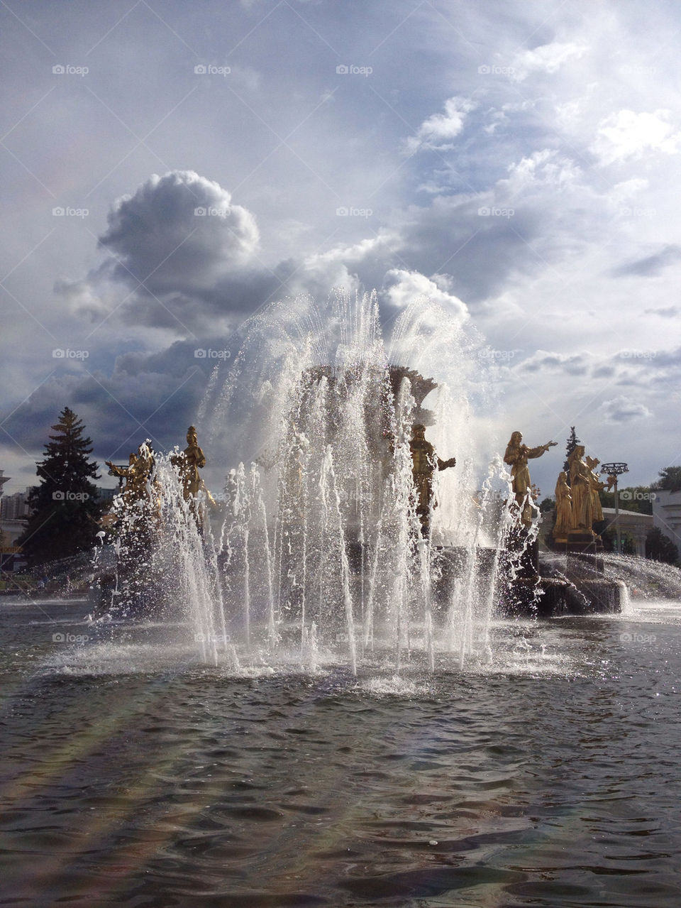 sky summer water fountain by penguincody