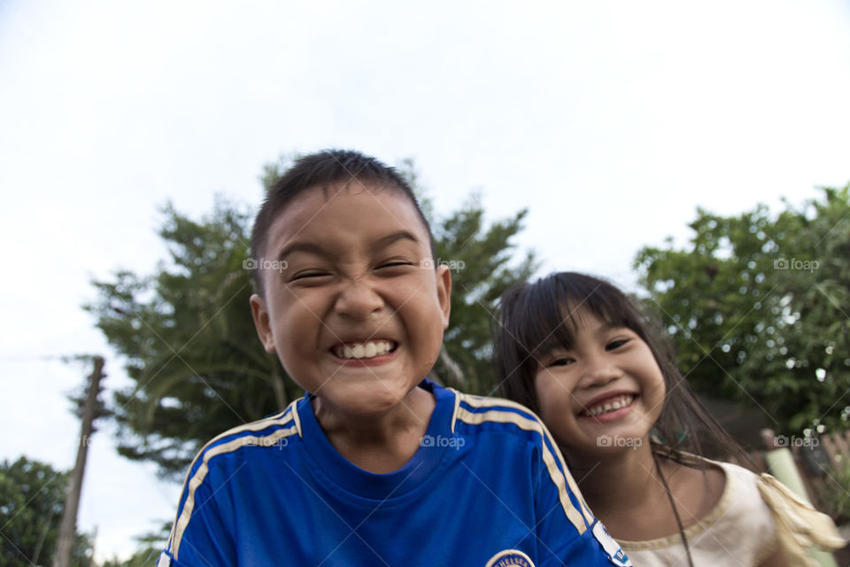 Happy Asian kids. the smiles of Thailand