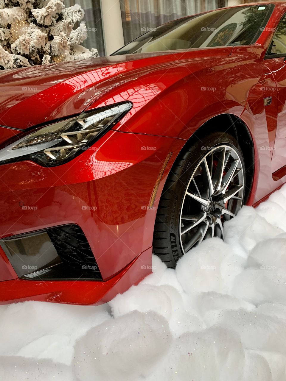 Shiny, red Lexus F model 