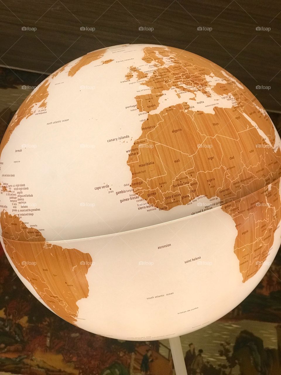 Tiffany warm lamp globe earth planet world map 