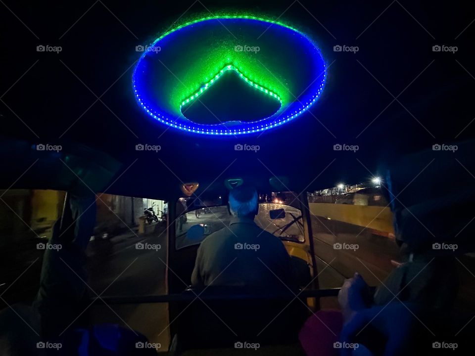 Night travel in a tuktuk 