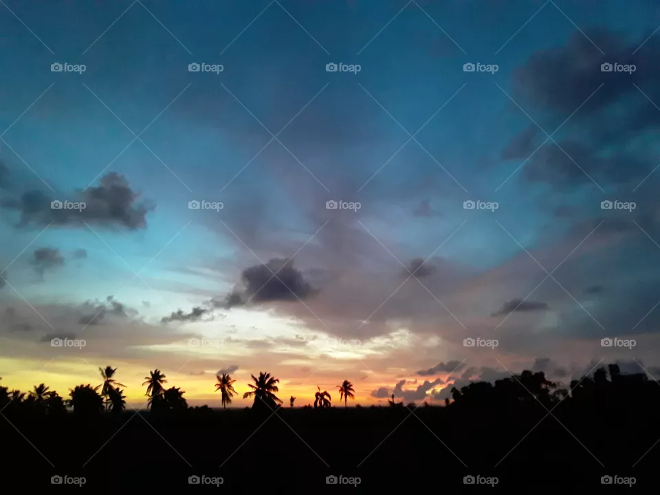 amazing tropical sunset