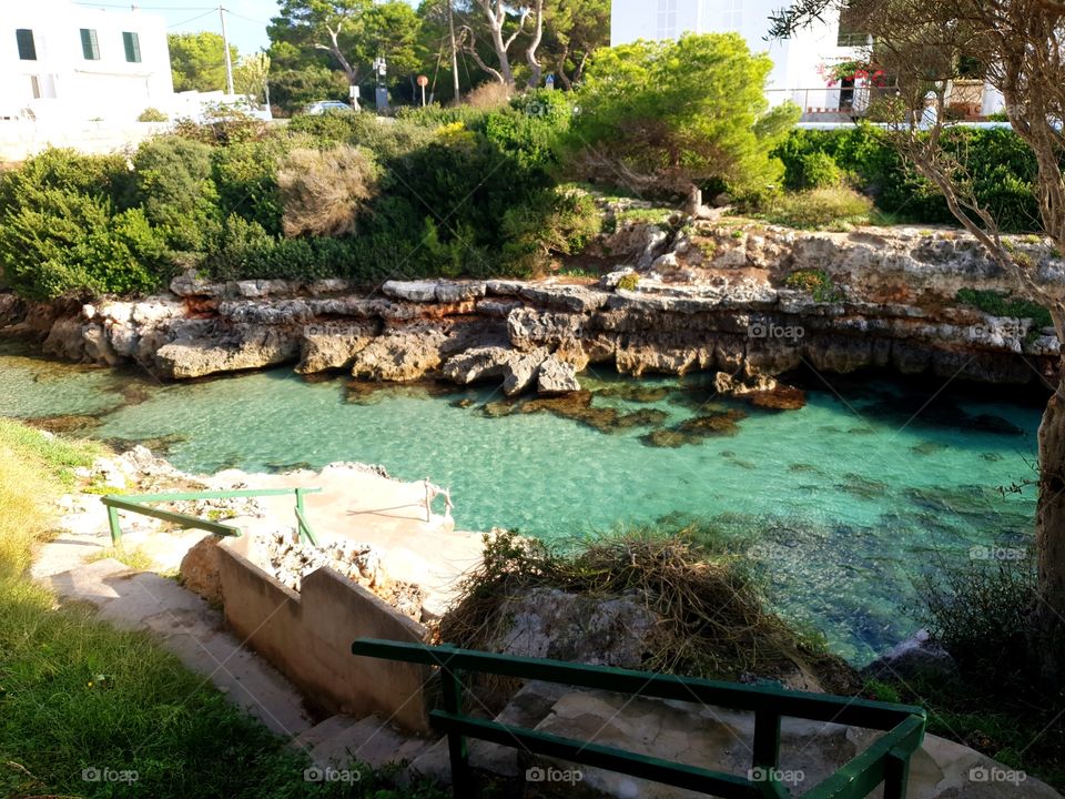 gorgeous cove in Menorca, beautiful blue sea!