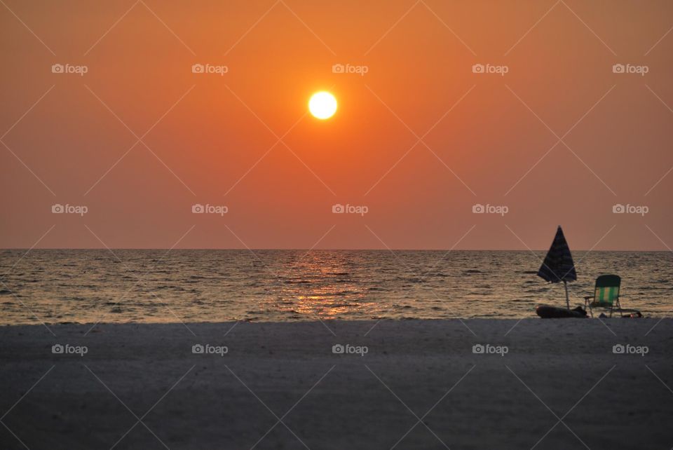 Sunset on the beach 