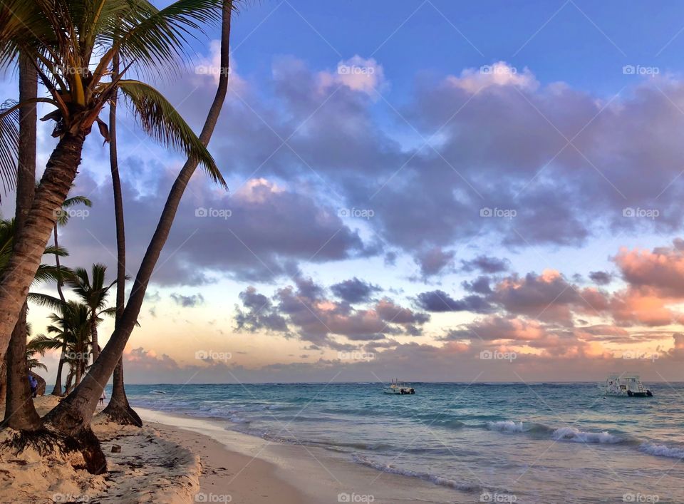 sunset on the ocean tropical beach 